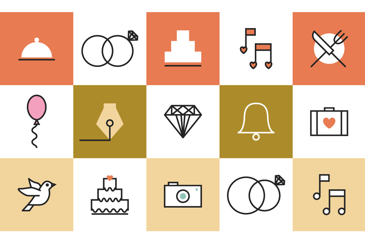 Wedding Icons, an Outline Icon by Marmalade Moon (Photo 5 of 6)