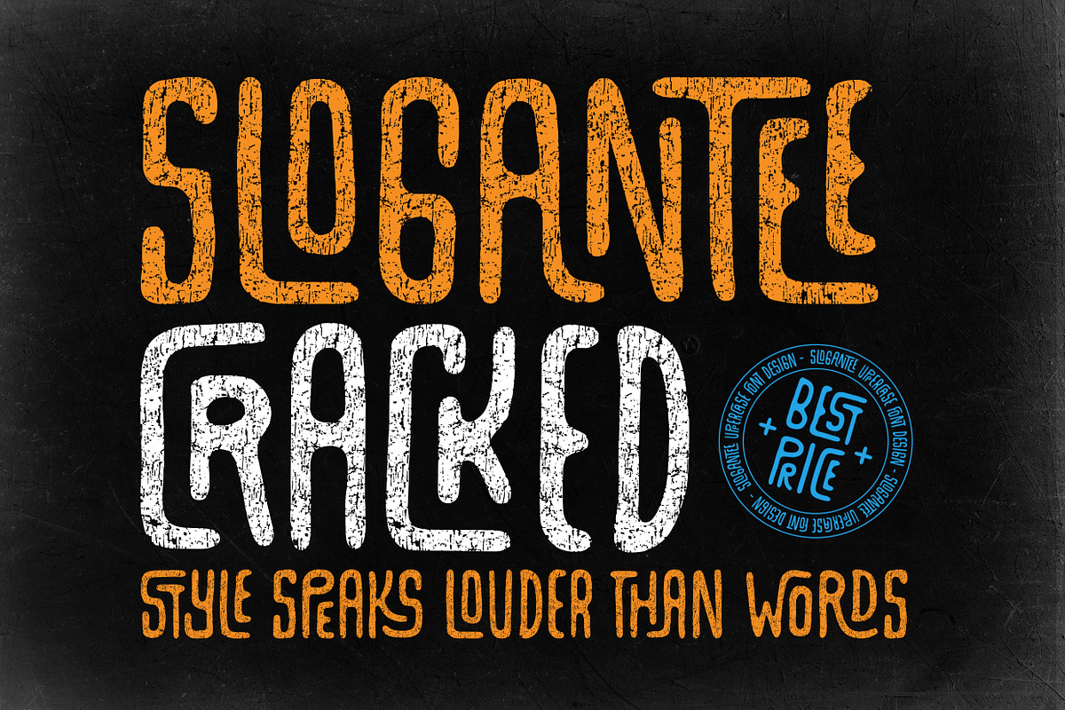 SloganTee Cracked Uppercase font, a Font by akropol (Photo 1 of 6)