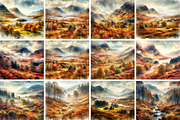 Scottish Autumn Watercolor Art, a Seasonal Illustration by Flourish Spark (Thumbnail 2 of 5)
