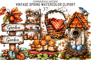 Vintage Spring Watercolor Clipart, an Illustration by designcity5 (Thumbnail 1 of 5)