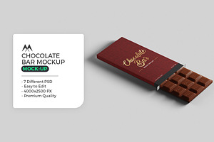 Chocolate Bar Box Pack Mockup