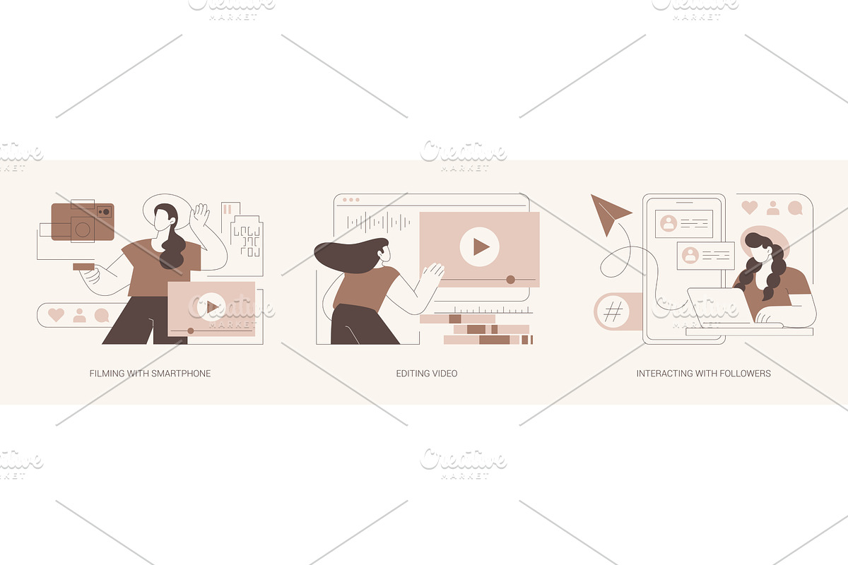 Vlogging isolated cartoon vector, a Person Illustration by Visual Generation