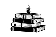 Vintage Book Stack Candle Bundle, an Illustration by jahid234 (Thumbnail 19 of 31)