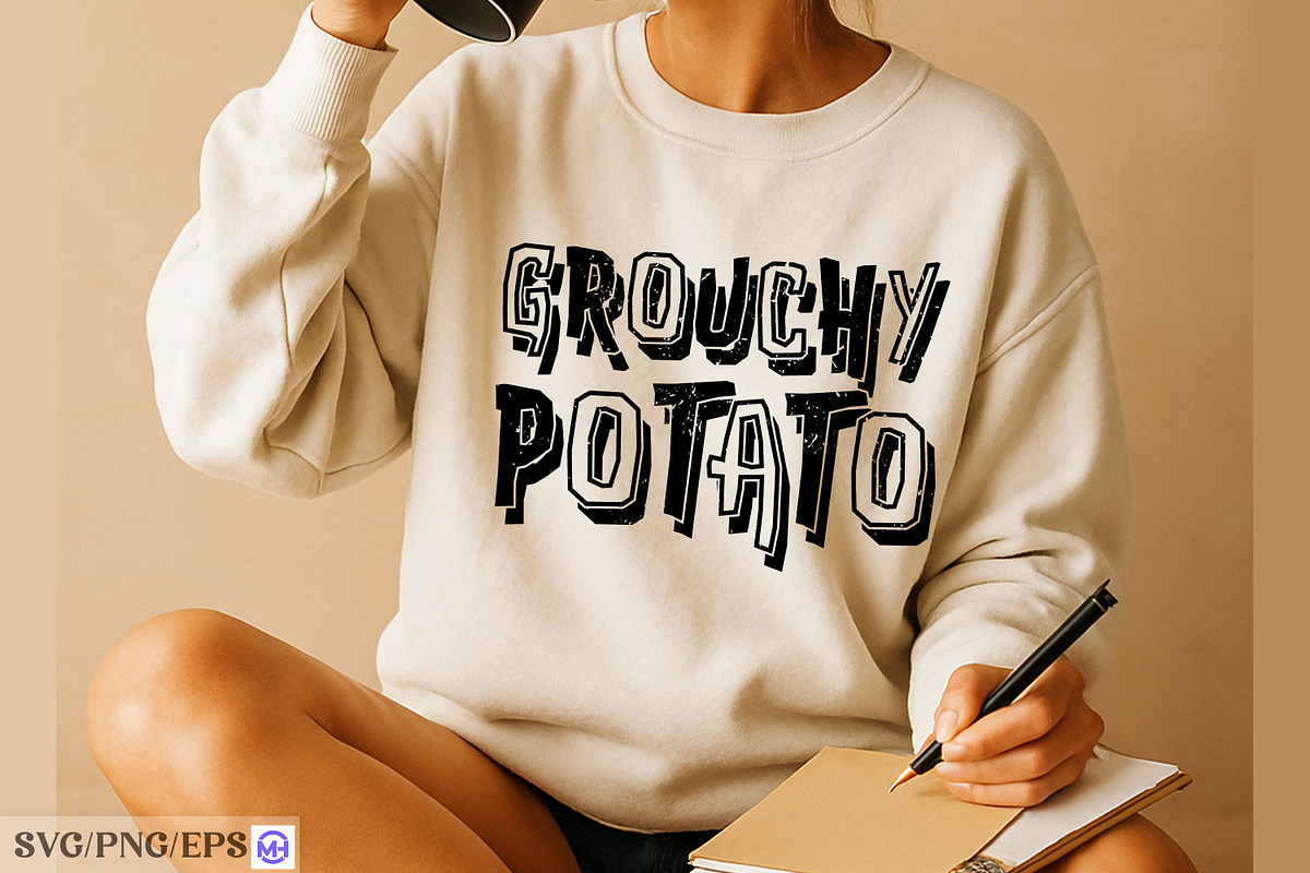 Funny Grouchy Potato SVG Cut File, a Seasonal Illustration by mh_arif (Photo 3 of 3)