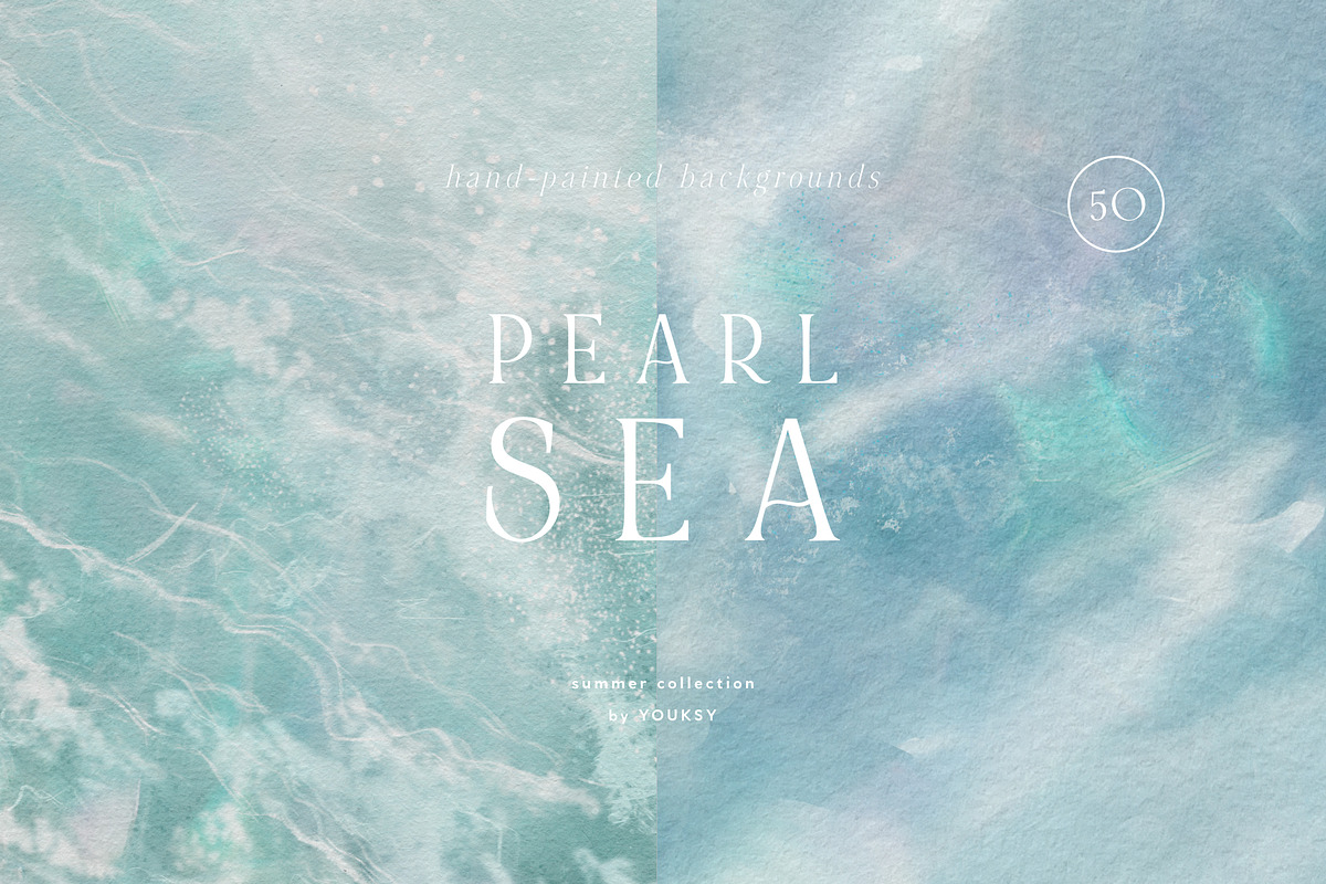 PEARL SEA - hand-painted backgrounds, a Background Graphic by Youksy (Photo 1 of 18)