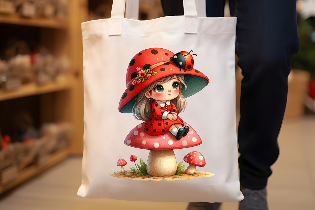 Watercolor Ladybug Girl Clipart, an Illustration by Rose Art (Photo 7 of 7)