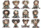 Modern Girl Clipart, an Illustration by DreamArtGraphic (Thumbnail 2 of 5)
