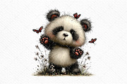 Watercolor Spring Panda Clipart, an Illustration by Craft Nest (Thumbnail 11 of 11)
