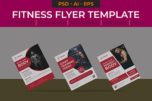 Fitness and Gym Flyer, a Flyer Template by Lakhan1998