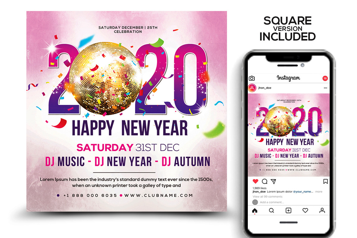New Years Flyer Template, a Flyer Template by AfzaalGraphics (Photo 3 of 3)
