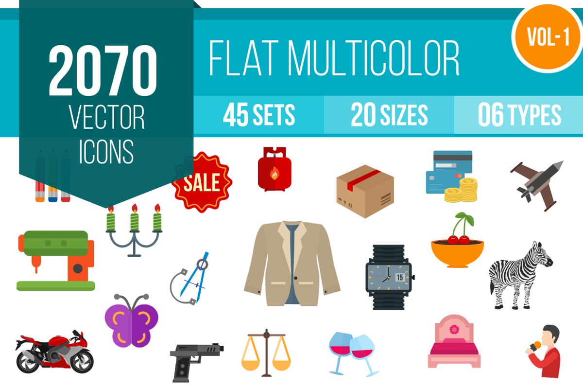 2070 Flat Multicolor Icons (V1), an Outline Icon by IconBunny (Photo 1 of 4)