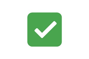 Green checkmark symbol in a flat des, an Illustration by designvectx