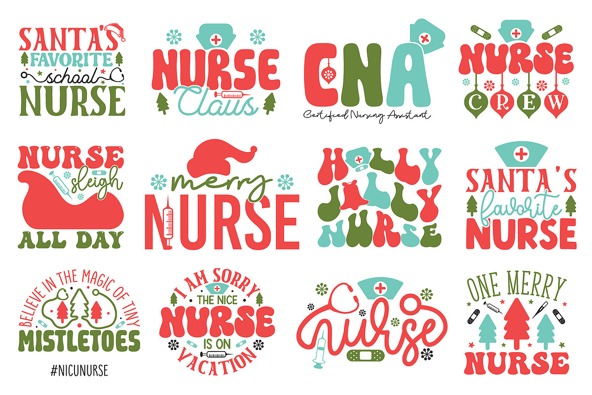 Nurse Christmas SVG Bundle, a Graphic by CraftlabSVG (Photo 3 of 17)