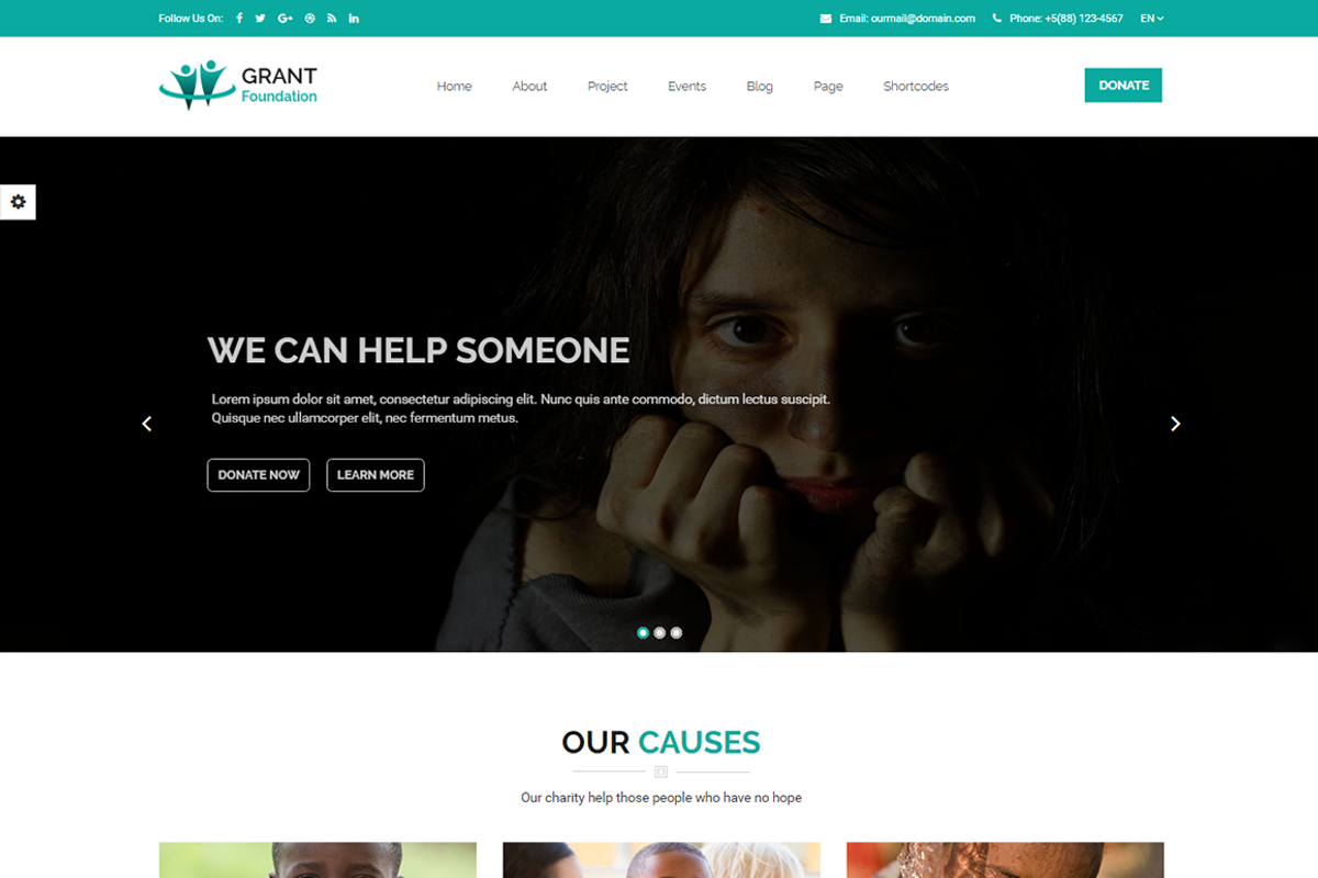 Grant Foundation – Charity Template, a Websites & App Template by HasThemes (Photo 1 of 2)