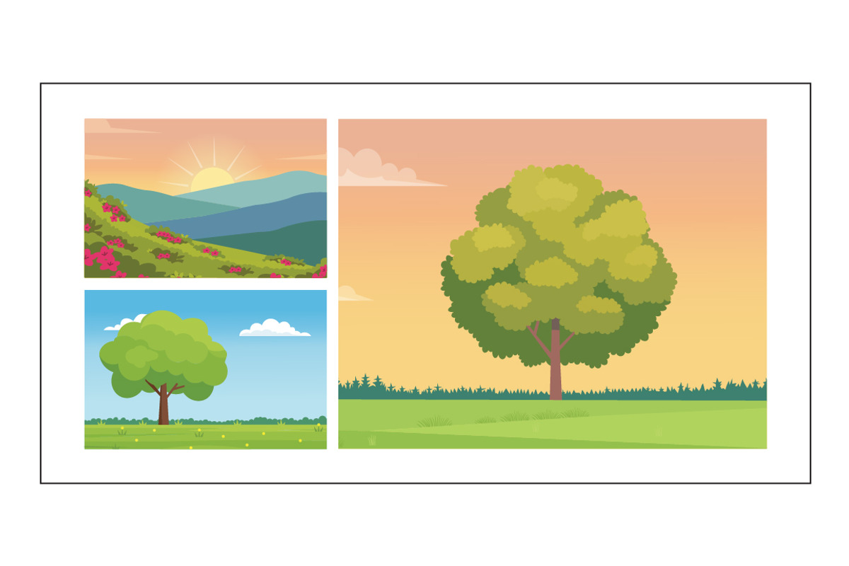 19 Spring Fields Landscape Vector, an Illustration by jongcreative (Photo 2 of 4)