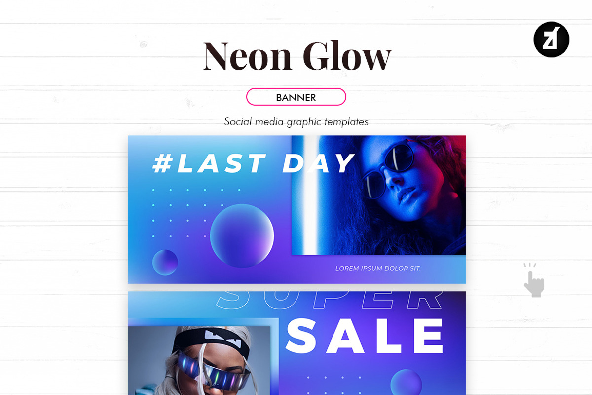 Neon glow social media graphic, a Social Media Template by Chanut is industries (Photo 9 of 11)