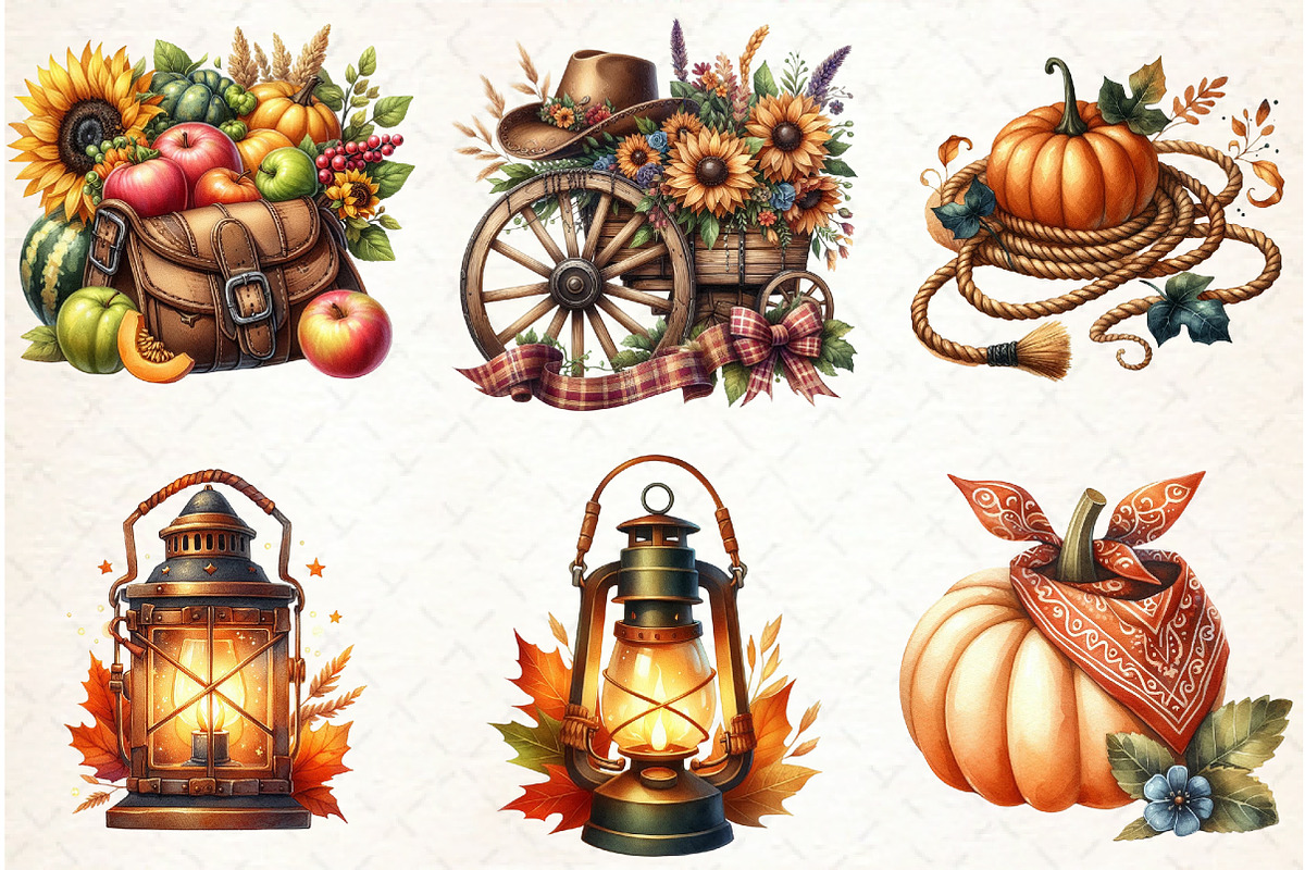 Cowboy Autumn Clipart, an Illustration by Libby Wishes (Photo 6 of 7)