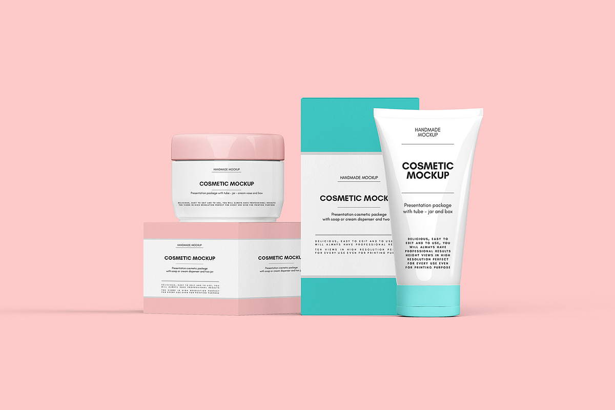 Cosmetic Set Mockups v2 - 8 views, a Packaging Mockup by Illusiongraphic (Photo 8 of 14)