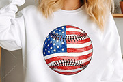 USA Flag Baseball 4th of July PNG, a Seasonal Illustration by Canvas Craft (Thumbnail 4 of 6)