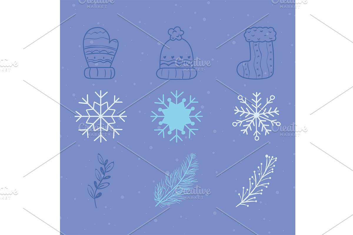 winter snow and clothes, an Illustration by studiogstock
