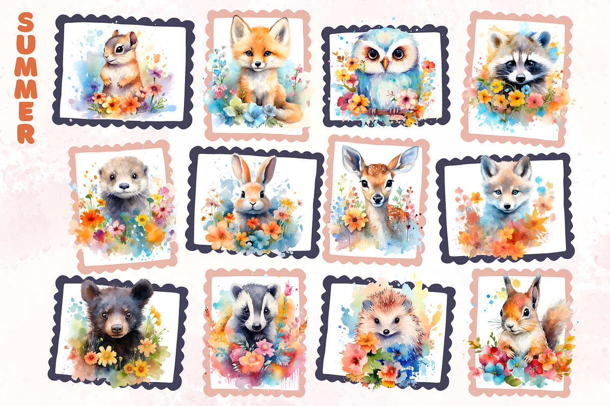 Seasons Woodland Animals Bundle, an Animal Illustration by Whimsy & Wishes (Photo 4 of 7)
