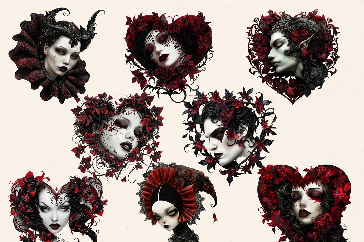 SCARY GOTHIC FANTASIES CLIPART PACK, a Person Illustration by Daring Digies (Photo 4 of 10)