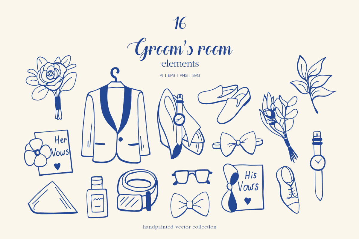 Whimsical Hand Drawn Set Wedding Day, an Object Illustration by ViktoriyaD (Photo 9 of 17)
