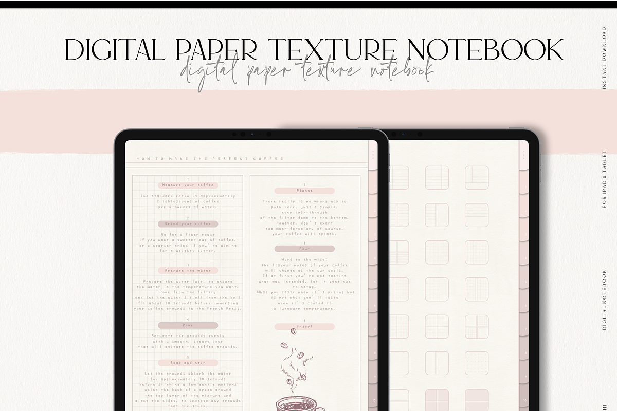 Digital Nude Paper Texture Notebook, a Stationery Template by MainichiDesign (Photo 1 of 10)