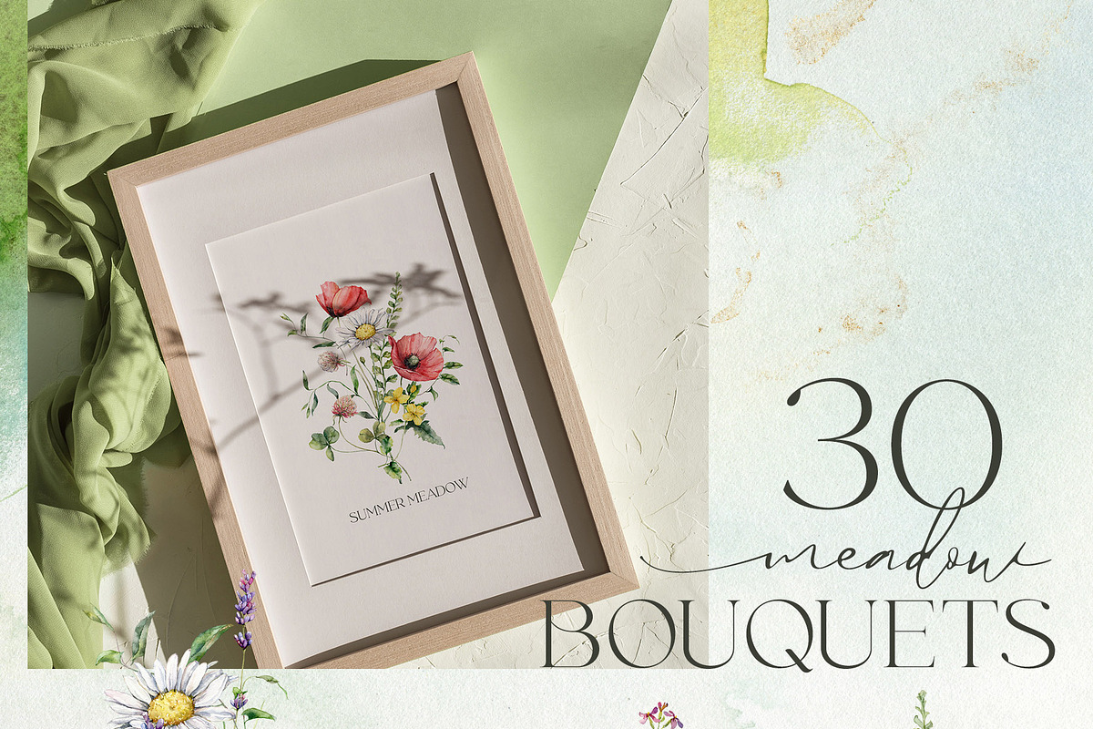 SUMMER MEADOW wildflower watercolor, a Decorative Illustration by Yuliya Derbisheva (Photo 4 of 16)