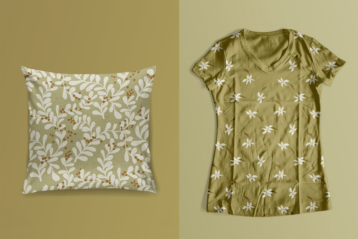 15 floral olive green patterns, a Pattern Graphic by pineart (Photo 3 of 4)