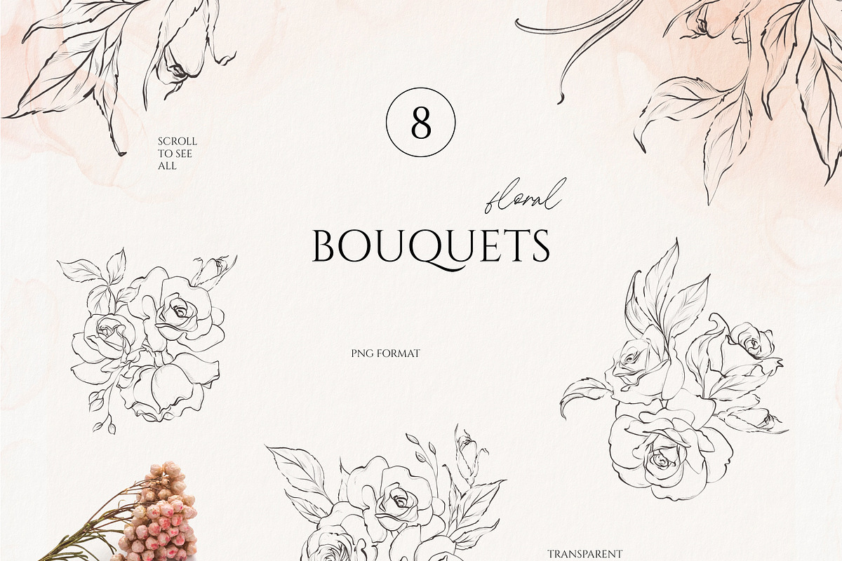ROSE line art floral collection, a Decorative Illustration by Yuliia Lashevska (Photo 5 of 10)