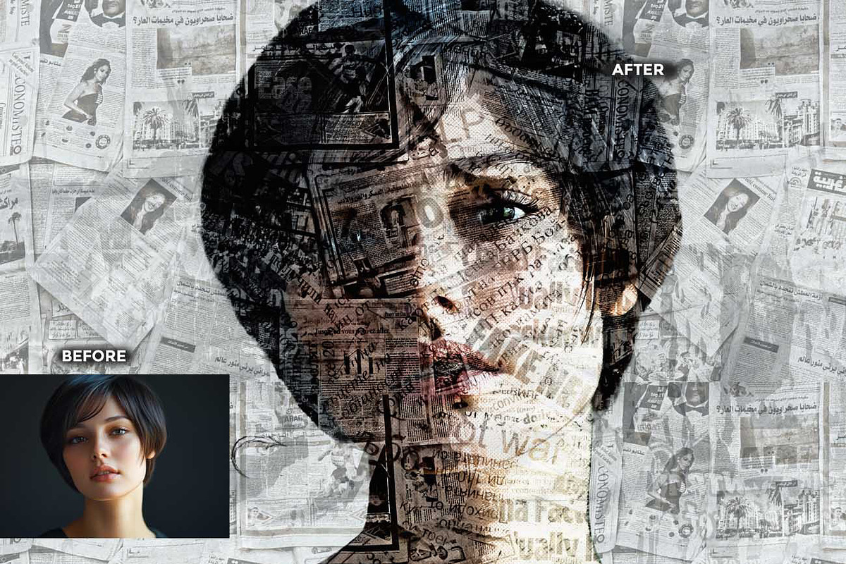 NEWSPRINT ARTIST FX — Ps Action, an Action Add-On by Studio Retouch (Photo 8 of 11)