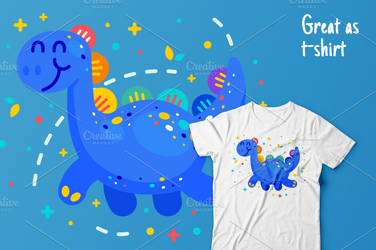 Fantasy Dino Vector Illustration, an Animal Illustration by Manudesign (Photo 2 of 3)