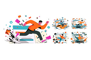 Male running out laptop screen, a Sport Illustration by Onyx