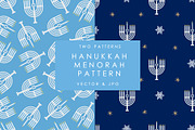 Hanukkah Menorah Gift Wrap Pattern, a Pattern Graphic by Adrienne Morris (Thumbnail 1 of 3)