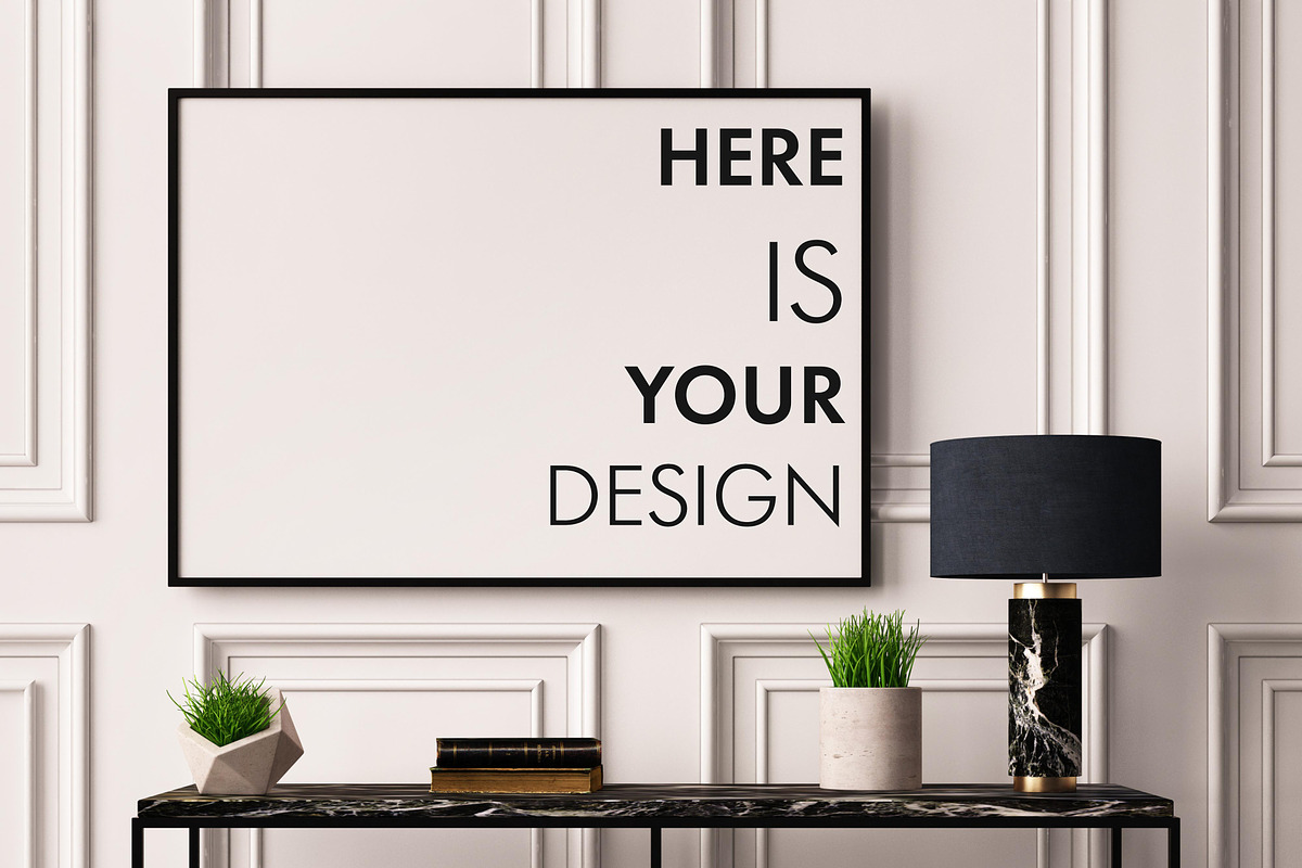 Mock up poster with a console table, a Print Template by FilL239 (Photo 3 of 7)