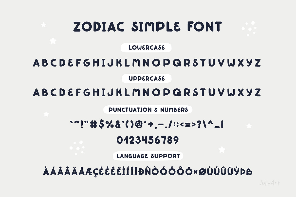 Zodiac Stars Font duo, a Script Font by JuliyArt (Photo 11 of 16)