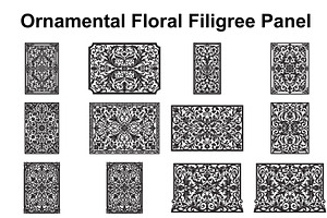 Vintage Floral Filigree Panel