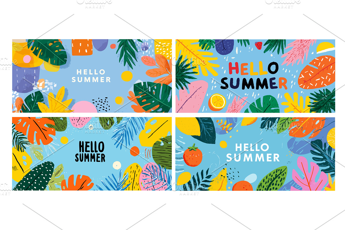 Hello summer backgrounds. Abstract, an Object Illustration by Stock-Smart-Start