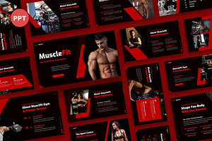 Musclefit - Gym & Fitness Powerpoint, a Presentation Template by Fit-tee