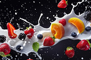 102 Fruits & berries milk splashes, a Food & Drink Photo by Handmadefont (Thumbnail 4 of 16)