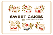 Sweet Cakes - Elements & Patterns, a Food Illustration by Artflorara (Thumbnail 1 of 12)