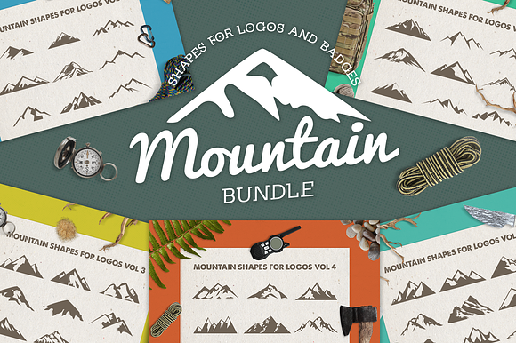 Mountain Shapes For Logos Bundle preview 2