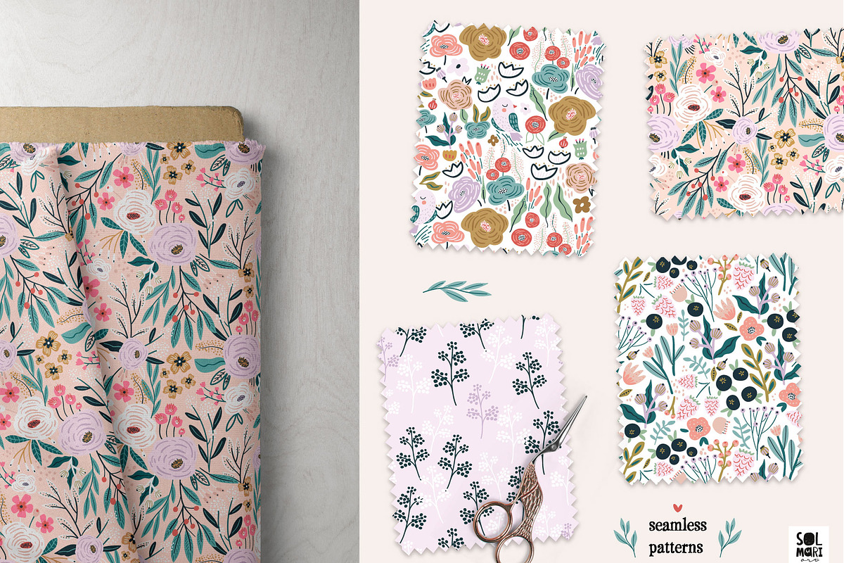 IN THE SUMMER GARDEN floral kit, a Pattern Graphic by solmariart (Photo 5 of 11)