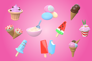 3D Ice Cream Icon