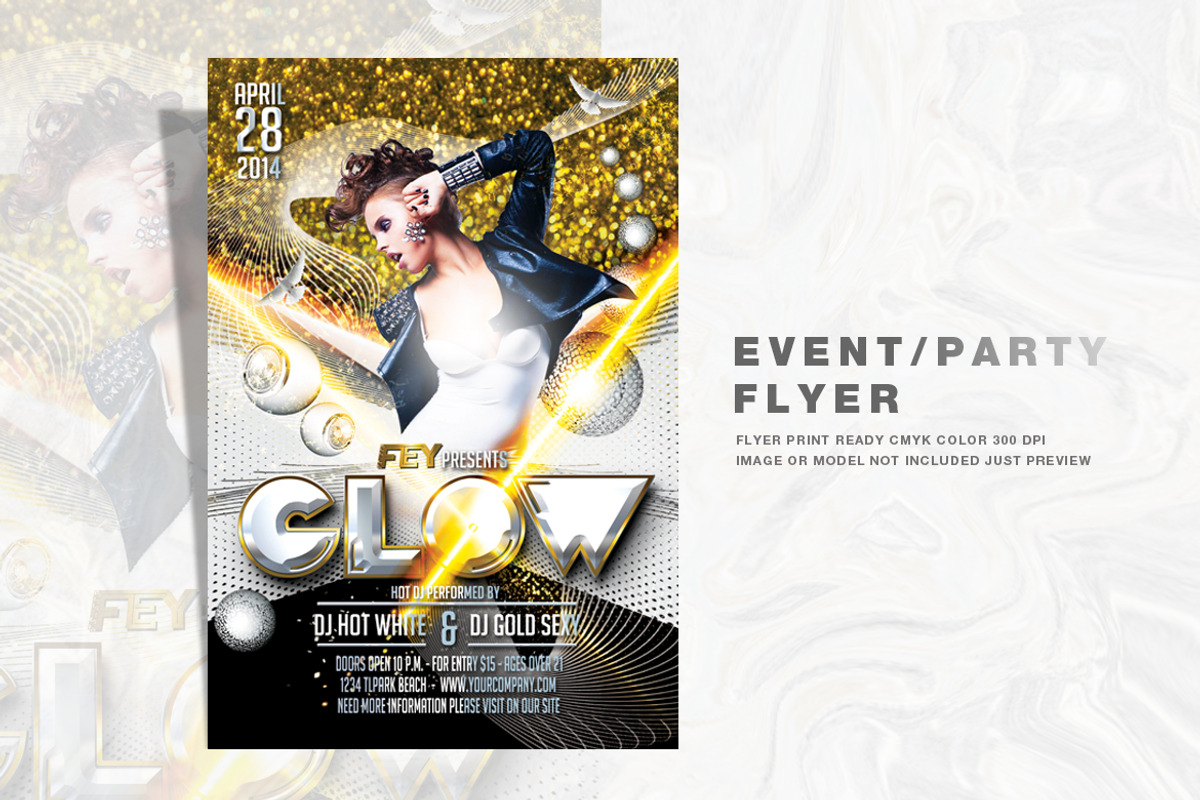 Glow Party Flyer, a Flyer Template by feydesign (Photo 1 of 2)