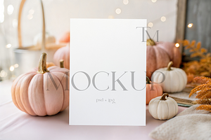 Autumn Pumpkins Invitation Mockup