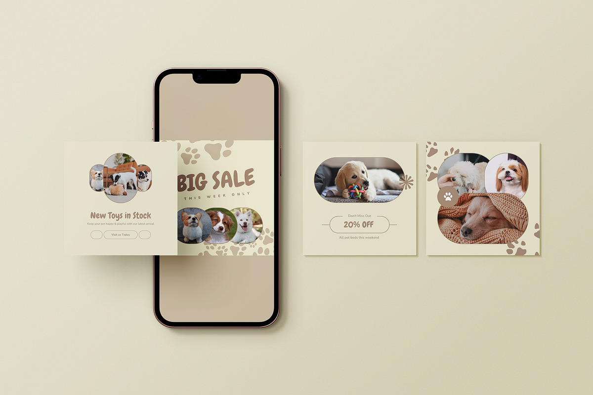 Pet Social Media Template - Canva, a Social Media Template by Lunaria (Photo 1 of 2)