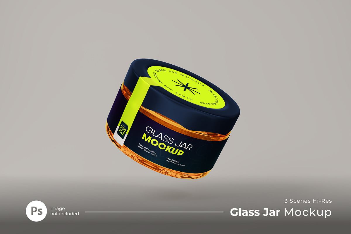 Glass Jar Mockup, a Packaging Mockup by Rahardi Creative (Photo 1 of 4)