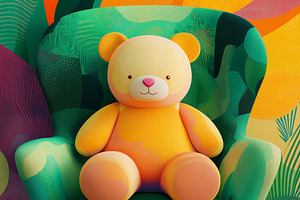A yellow stuffed bear, an Arts & Entertainment Photo by Imaginarium